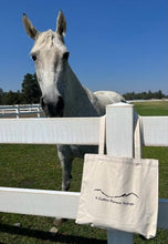 Load image into Gallery viewer, 3 Sistes Equine Refuge mountain logo tote bag
